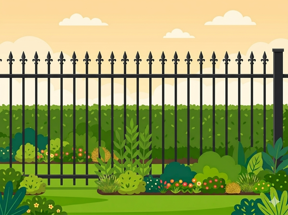 Black aluminum ornamental fence — Nanaimo